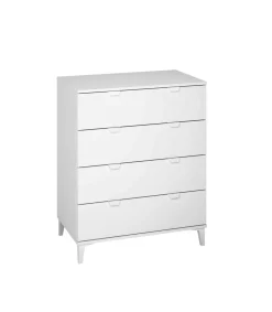 Comoda 4 cajones en acabado blanco 98 cm(alto)80 cm(ancho)48 cm(largo)