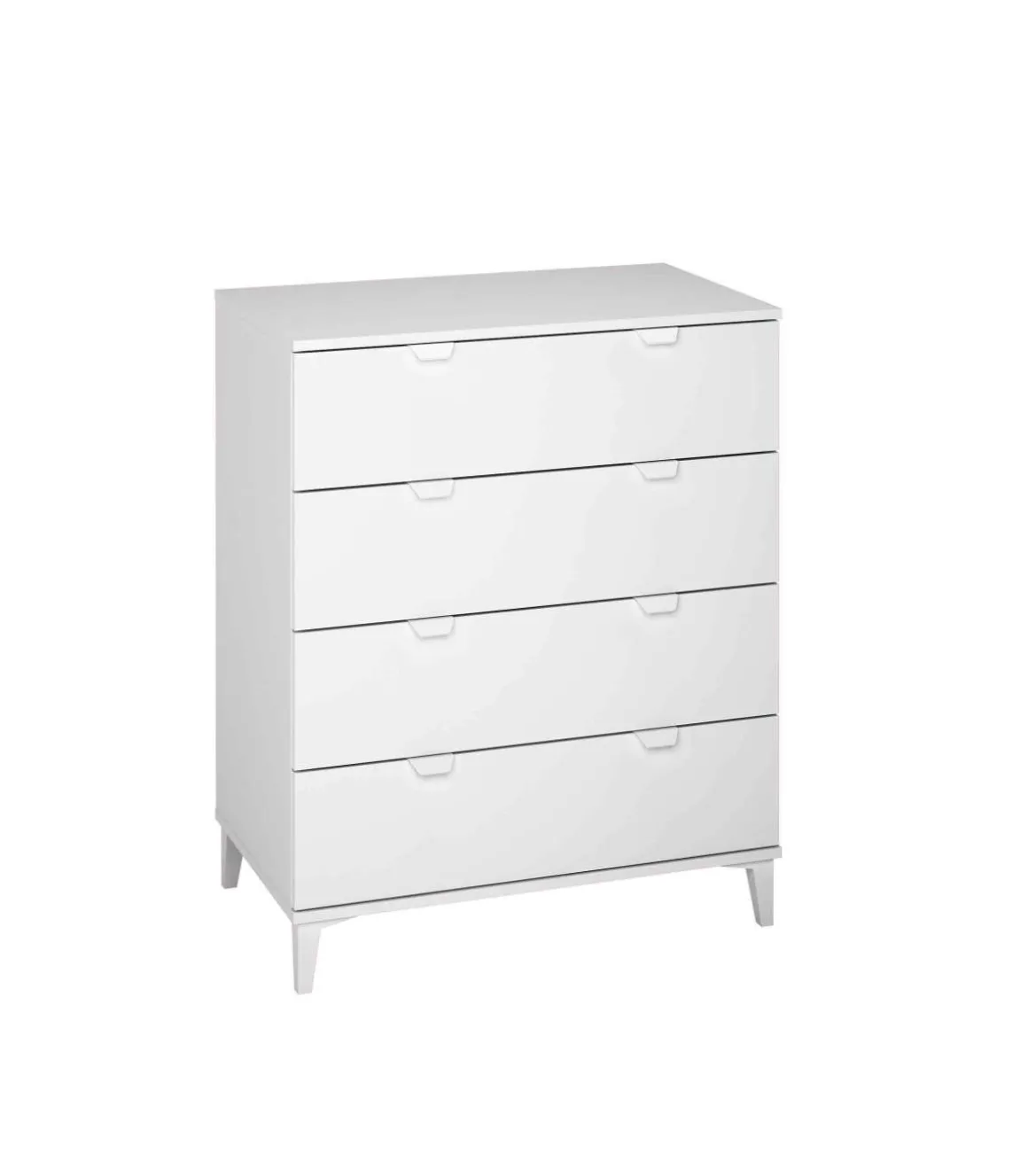Comoda 4 cajones en acabado blanco 98 cm(alto)80 cm(ancho)48 cm(largo)