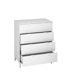Comoda 4 cajones en acabado blanco 98 cm(alto)80 cm(ancho)48 cm(largo)