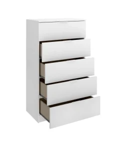Conjunto cabecero, armario 2 puertas correderas y dos mesitas Lisa acabado natural/blanco.