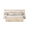 Conjunto cama y dos mesitas Lisa acabado natural/blanco.