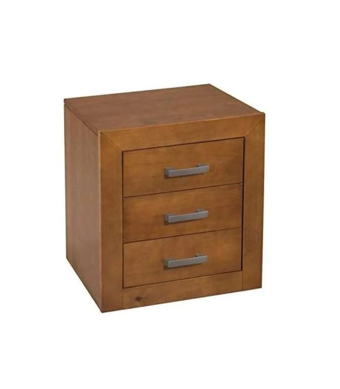 Conjunto de cabecero y mesita de noche en madera maciza color cerezo.