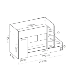 Conjunto de cama tren Orcera en rosa 150 cm(alto)243 cm(ancho)111 cm(largo)