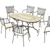 Conjunto de mesa+4 sillones+4 cojines terraza jardin mosaico Bora/Shifa-150/6+6C.