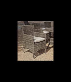Conjunto de mesa +4 sillones+ cojines Borsalino-169/15/4+4C medula sintetica.