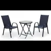 Conjunto de mesa + 2 sillones en acero Cordoba/Sulam-60/2 en acabado gris antracita.