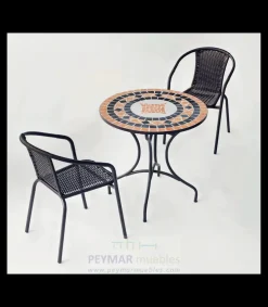 Conjunto de mesa + 2 sillones para terraza jardin mosaico Soria/brasil-60/2,