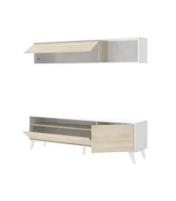 Conjunto de muebles de salón Canena en Blanco/ Natural.