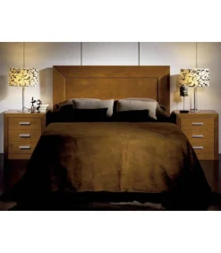 Conjunto Dormitorio matrimonio con cabecero 135 + 2 mesitas en madera maciza