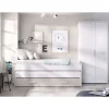 Conjunto juvenil cama compacta y armario Tenor acabado blanco/alistonado.