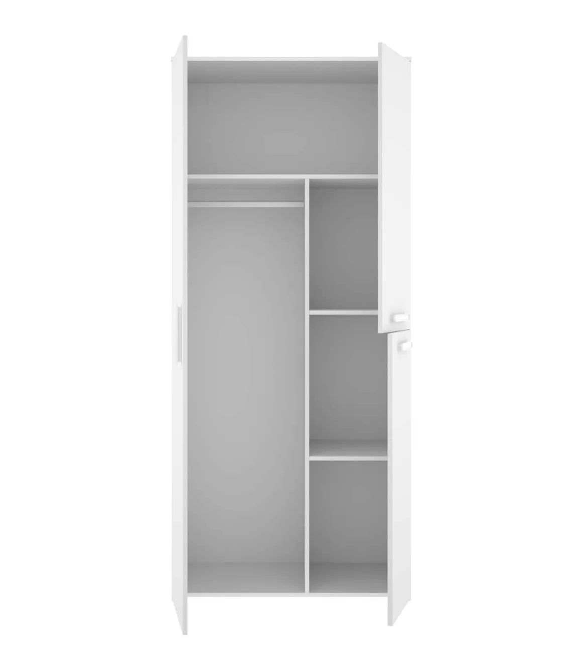 Conjunto juvenil cama compacta, escritorio y armario Tenor acabado blanco/alistonado.