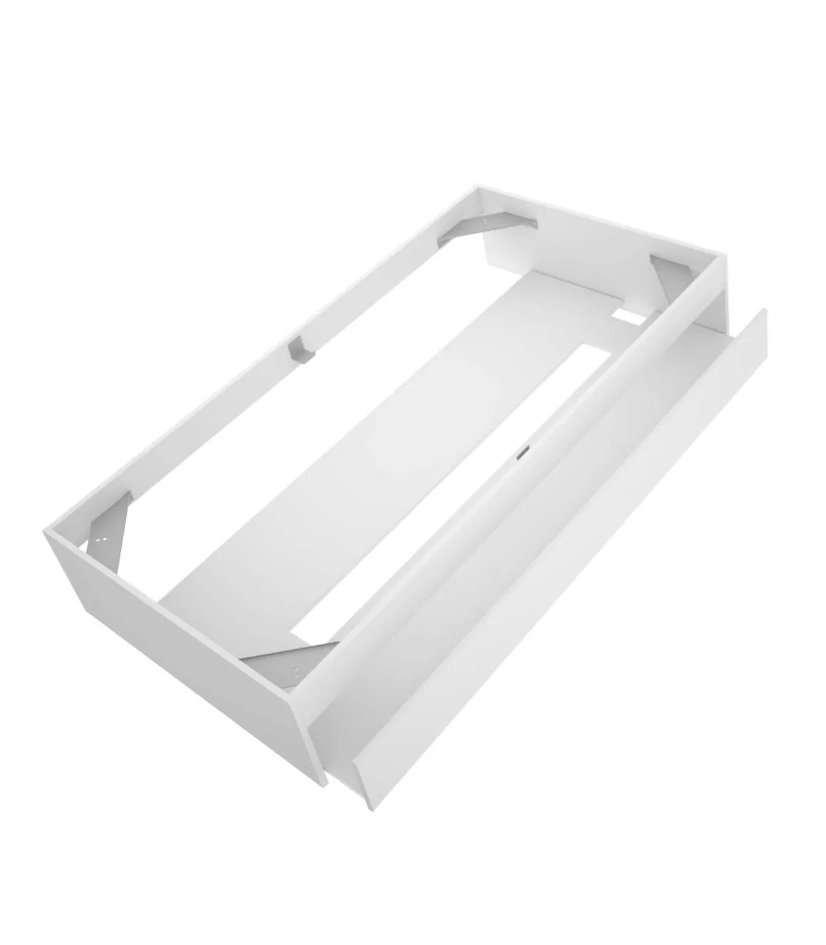 Conjunto juvenil cama de 90cm con arrastre y escritorio Lena acabado blanco.