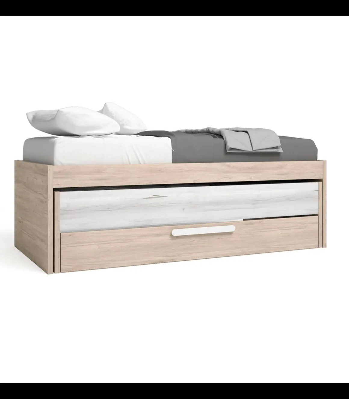 Conjunto juvenil Flash cama compacta y armario acabado cambrian/blanco.