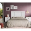 Conjunto matrimonio cabecero + 2 mesitas modelo Daimiel acabado blanco.