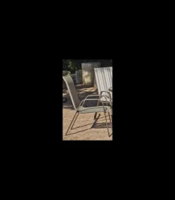 Conjunto mesa + 4 sillones acero Macao-90/4 en acabado color bronce