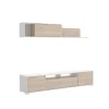 Conjunto mueble salon television Fuerte del Rey en blanco y natural 180 cm(alto)200 cm(ancho)41 cm(largo)