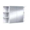 Conjunto muebles camerino Sulf 2 puertas espejo y 2 rinconeros acabado blanco brillo,