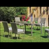 Conjunto para jardín de mesa+4 sillones+4 cojines Mali acabado rattan sintetico gris.