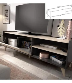 Conjunto salón Cazalilla-1: modulo alto y mueble bajo TV