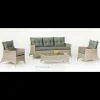 Conjunto sofá 3 plazas+ 2 sillones +mesa de centro en huitex color champagne Belmond-8.