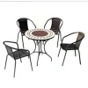 Conjunto terraza jardín mesa + 4 sillones acero Oran/Brasil-75/4 en acabado color bronce