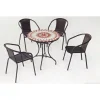 Conjunto terraza jardín mesa + 4 sillones acero Neypal/Brasil-75/4 en acabado color bronce