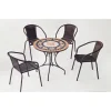 Conjunto terraza jardín mesa + 4 sillones acero Soria/Brasil-75/4 en acabado color bronce