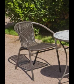 Conjunto terraza jardín mesa + 4 sillones mosaico Málaga/Brasil-75/4.