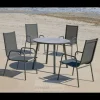 Conjunto terraza jardín mesa + 4 sillones aluminio gris antracita Mundra-100/Lerian-4.