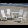 Conjunto terraza jardín mesa + 4 sillones aluminio blanco, Mundra-100/Lerian-4.