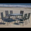 Conjunto terraza jardín mesa + 4 sillones aluminio antracita Mundra-150x90/Lerian-4.
