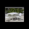 Conjunto terraza jardín mesa + 4 sillones aluminio blanco, Veneto-160x90/ Córcega 4.