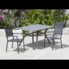 Conjunto terraza jardín mesa + 4 sillones aluminio antracita, Veneto-160x90/ Córcega 4.