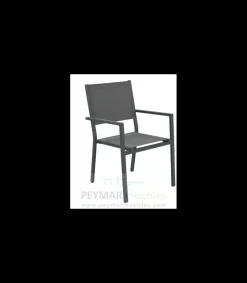 Conjunto terraza jardín mesa + 4 sillones aluminio antracita, Veneto-160x90/ Córcega 4.