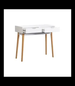 Consola recibidor 2 cajones Md-Fiano acabado blanco, 78cm(alto) 90m(ancho) 35m(largo)
