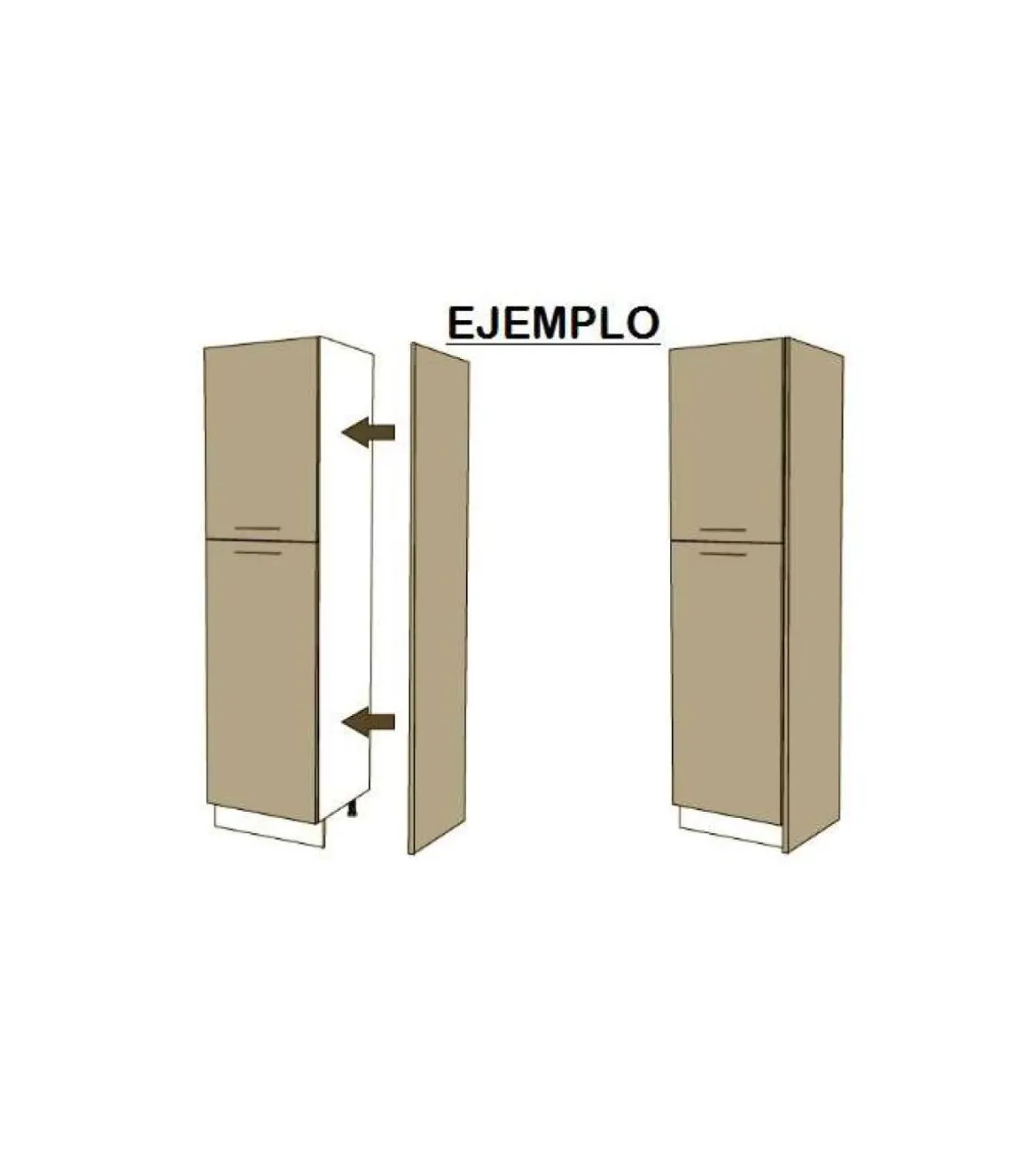 Costado visto para muebles bajos acabado blanco mate, 85 cm(alto)60 cm(ancho)1,9 cm(largo)