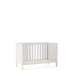 Cuna infantil DYLAN acabado blanco/cera blanca, 80cm(alto) 123cm(ancho) 65.5cm(fondo)