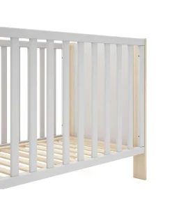 Cuna infantil DYLAN acabado blanco/cera blanca, 80cm(alto) 123cm(ancho) 65.5cm(fondo)