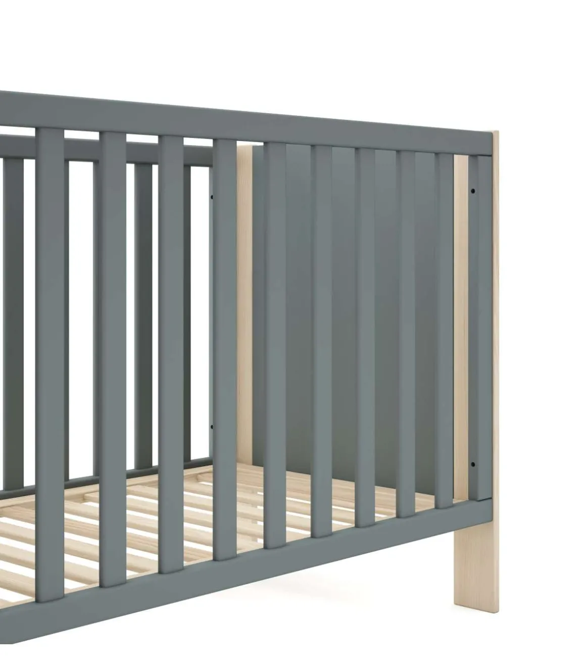 Cuna infantil DYLAN acabado verde kaki/cera blanca, 80cm(alto) 123cm(ancho) 65.5cm(fondo)
