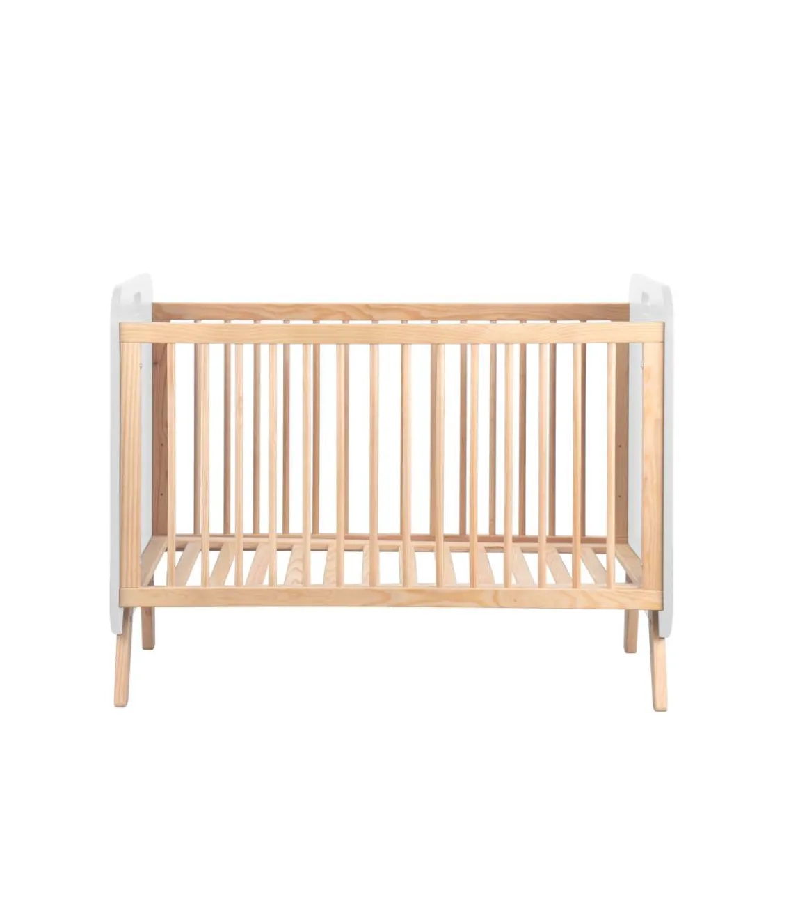 Cuna infantil Francia acabado blanco/cera blanca, 96cm(alto) 68cm(ancho) 126.8cm(fondo)