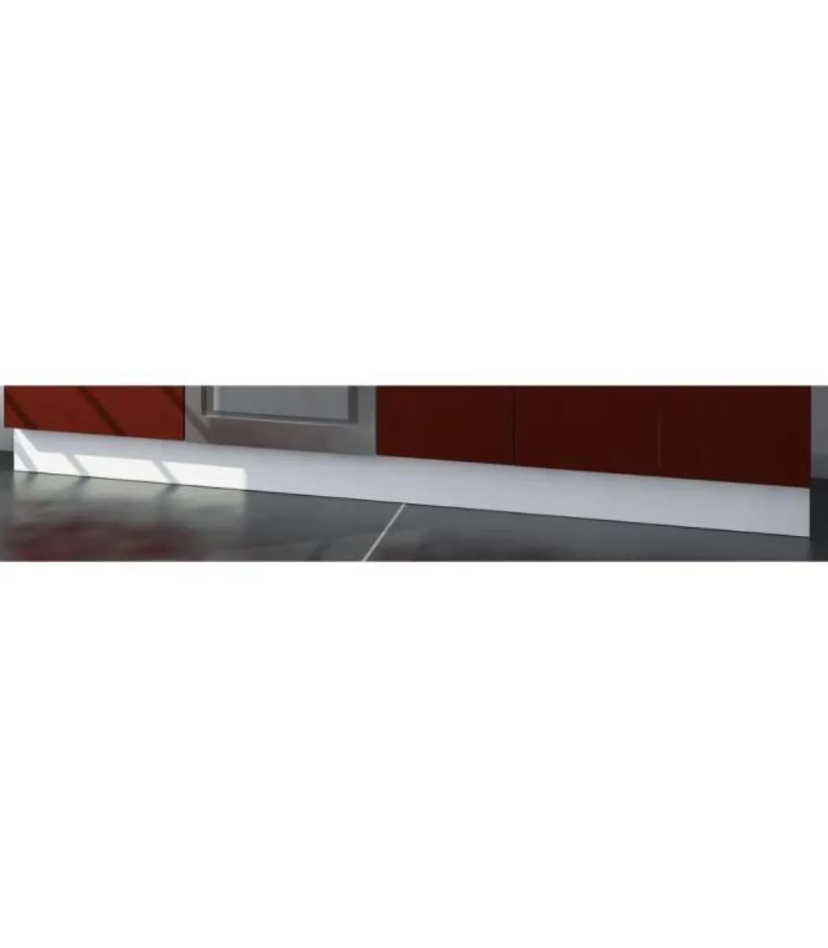 Encimera y zócalo en blanco 60-15 cm(alto)240 cm(ancho)2,5-1,6 cm(largo)