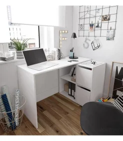 Escritorio Adapta con buc de 2 puertas y 2 huecos reversible acabado blanco 74 cm(alto)120 cm(ancho)77 cm(fondo)