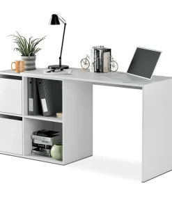 Escritorio Adapta con buc de 2 puertas y 2 huecos reversible acabado blanco 74 cm(alto)120 cm(ancho)77 cm(fondo)