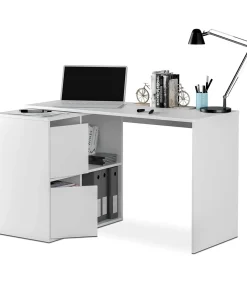 Escritorio Adapta con buc de 2 puertas y 2 huecos reversible acabado blanco 74 cm(alto)120 cm(ancho)77 cm(fondo)