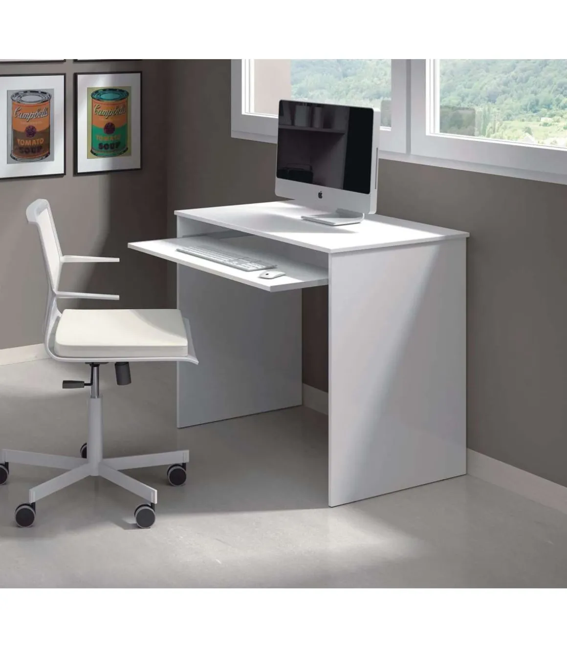 Escritorio con bandeja extraible Children en blanco artik 79 cm(alto)90 cm(ancho)54 cm(fondo)