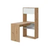 Escritorio con estantería reversible Gema en blanco artik y roble nordi 140 cm (alto) x 108 cm (ancho) x 70 cm (prof.)