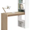 Escritorio con estanteria Boston en cambrian y blanco 144 cm(alto)120 cm(ancho)53 cm(largo)