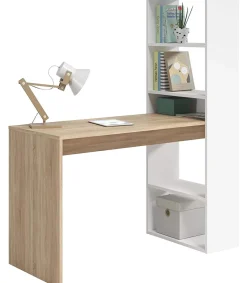 Escritorio con estanteria Boston en cambrian y blanco 144 cm(alto)120 cm(ancho)53 cm(largo)