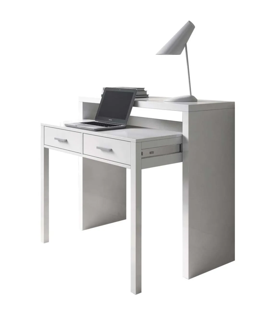 Escritorio extensible Osaka blanco artik 87.5 cm(alto)98.5 cm(ancho)36-66 cm(largo)