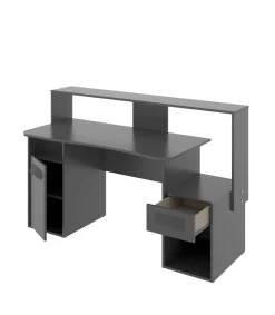 Escritorio gaming Fosk acabado grafito 84/97 cm(alto)153,5 cm(ancho)62/69 cm(fondo)